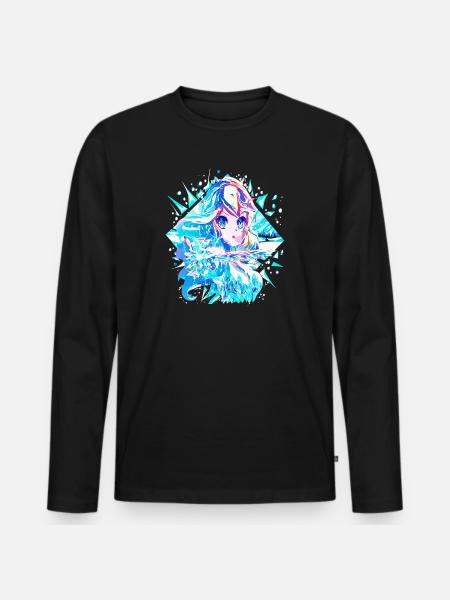 Anime Snow Queen Ice Princess - Men's Premium Organic Long Sleeve Shirt - black