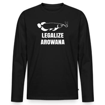 Fish, Statement, Pets, Animals, Pet - Men's Premium Organic Long Sleeve Shirt - black - Front - Nico (187cm)