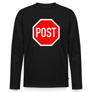 Publier ou arrêter ? - T-shirt manches longues Premium bio Homme - noir - Devant - Nico (187cm)