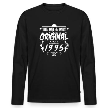 1995 - Year of construction 1995 - Born 1995 - Men's Premium Organic Long Sleeve Shirt - black - Front - Nico (187cm)