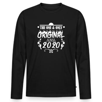 2020 - Year of construction 2020 - Year 2020 - Men's Premium Organic Long Sleeve Shirt - black - Front - Nico (187cm)
