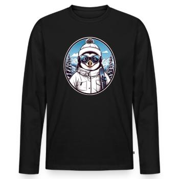 Süßer Pinguin - Männer Premium Bio Langarmshirt - Schwarz - Vorne - Nico (187cm)
