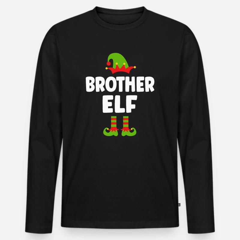 Bruder Elf Weihnachten - Männer Premium Bio Langarmshirt - Schwarz