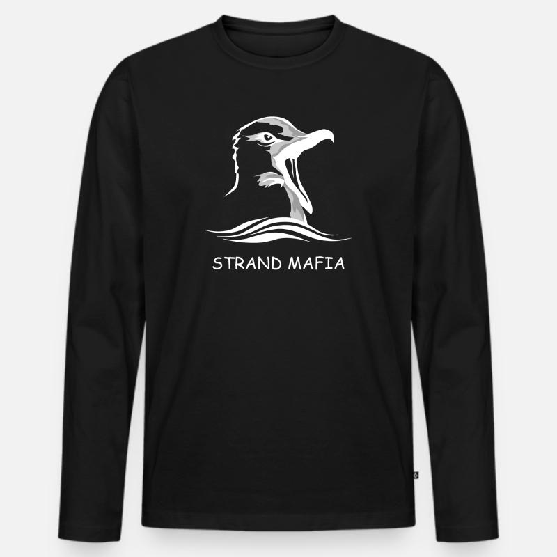 Strand Mafia - Männer Premium Bio Langarmshirt - Schwarz