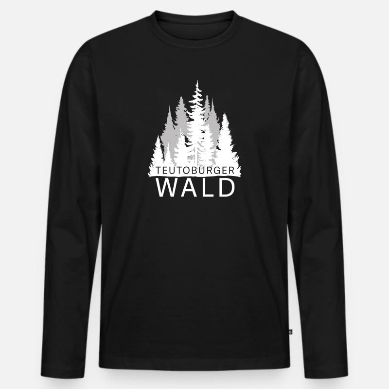 Teutoburger Wald - Männer Premium Bio Langarmshirt - Schwarz