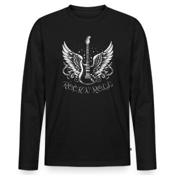 Rock 'n' Roll Guitar - Männer Premium Bio Langarmshirt - Schwarz - Vorne - Nico (187cm)