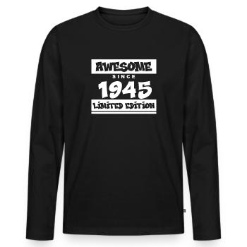 1945 - Né en 1945 - Fantastique depuis 1945 - T-shirt manches longues Premium bio Homme - noir - Devant - Nico (187cm)