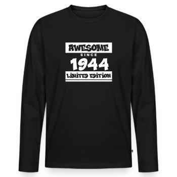 1944 - Né en 1944 - Fantastique depuis 1944 - T-shirt manches longues Premium bio Homme - noir - Devant - Nico (187cm)