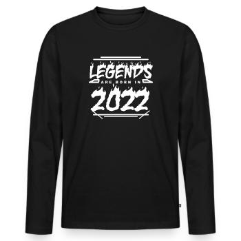 2022 - Jahrgang 2022 - Baujahr 2022 - Männer Premium Bio Langarmshirt - Schwarz - Vorne - Nico (187cm)