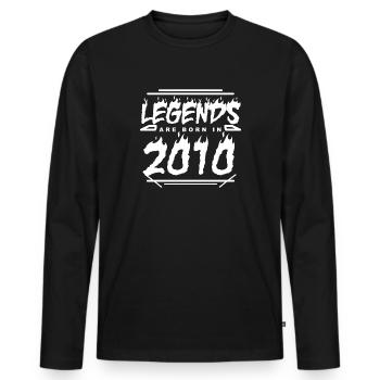 2010 - Année 2010 - Année 2010 - T-shirt manches longues Premium bio Homme - noir - Devant - Nico (187cm)