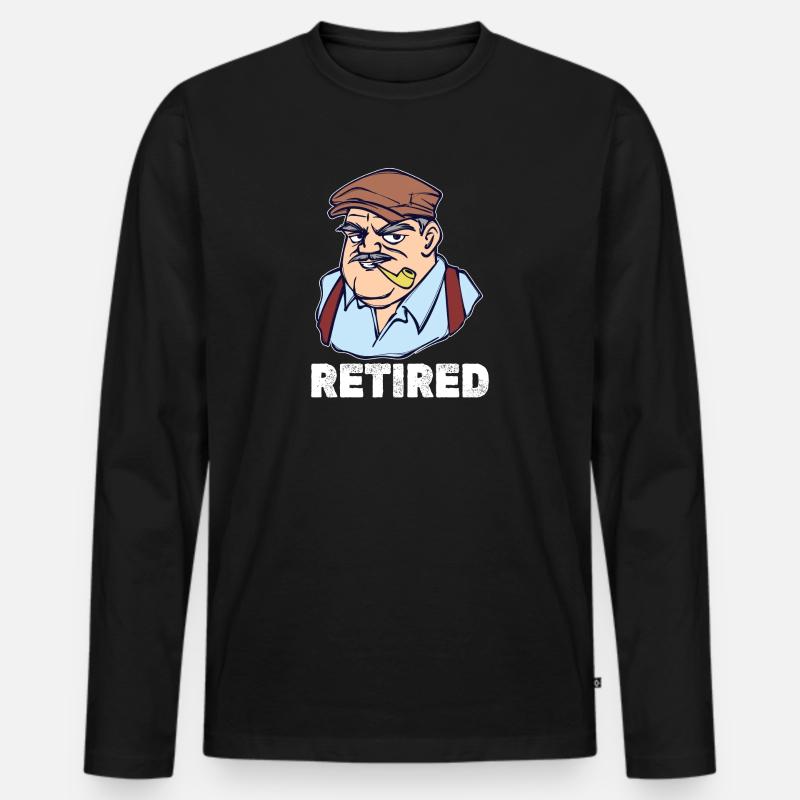 Ruhestand Spruch Rentner Pensionär Freizeit - Männer Premium Bio Langarmshirt - Schwarz