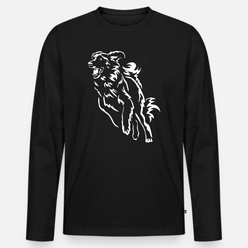 Leonberger "Black Edition" - Männer Premium Bio Langarmshirt - Schwarz