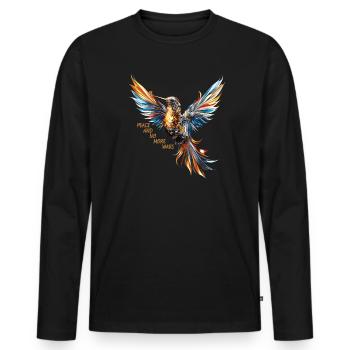 Cooler Vogel für Frieden - Männer Premium Bio Langarmshirt - Schwarz - Vorne - Nico (187cm)