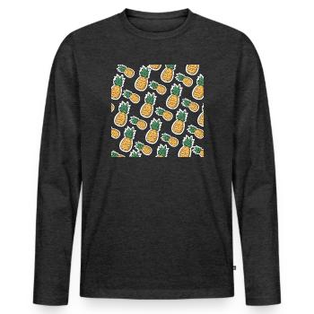 Tasty Pineapple - Men's Premium Organic Long Sleeve Shirt - heather anthracite - Front - Nico (187cm)