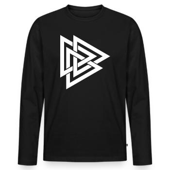 Geometric Braid Line - Men's Premium Organic Long Sleeve Shirt - black - Front - Nico (187cm)