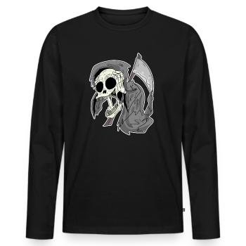 Grim Reaper laughs funny laugh - Men's Premium Organic Long Sleeve Shirt - black - Front - Nico (187cm)