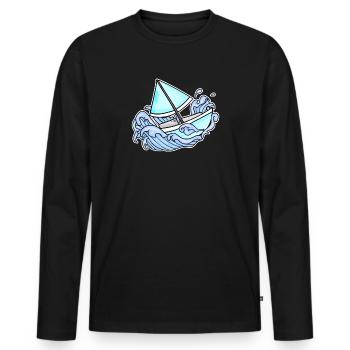 Sailing Sailboat Boat - Men's Premium Organic Long Sleeve Shirt - black - Front - Nico (187cm)