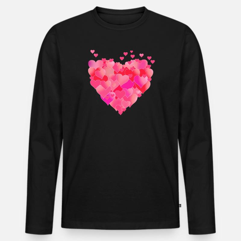 Herz der Herzen - Männer Premium Bio Langarmshirt - Schwarz
