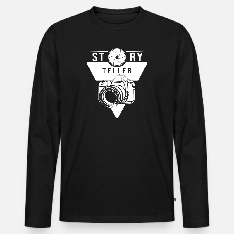 Storyteller - Männer Premium Bio Langarmshirt - Schwarz