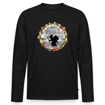 Knecht Ruprecht in paper cut style Christmas - Men's Premium Organic Long Sleeve Shirt - black - Front - Nico (187cm)