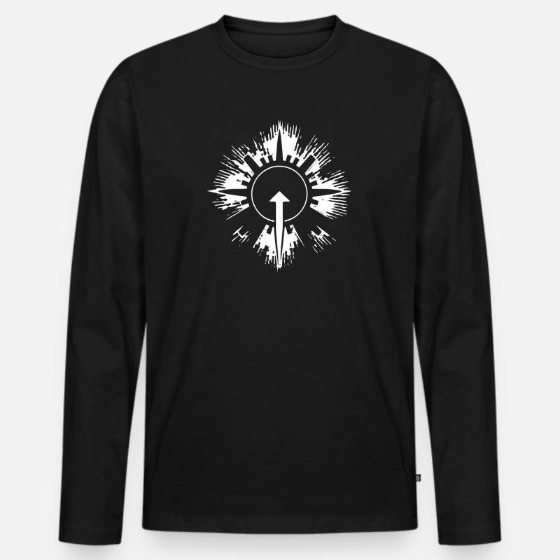 Pfeil - Männer Premium Bio Langarmshirt - Schwarz