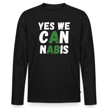 Oui, nous le cannabis ! - T-shirt manches longues Premium bio Homme - noir - Devant - Nico (187cm)