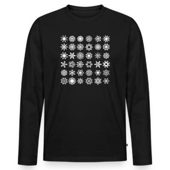 Schneeflocke3 - Männer Premium Bio Langarmshirt - Schwarz - Vorne - Nico (187cm)