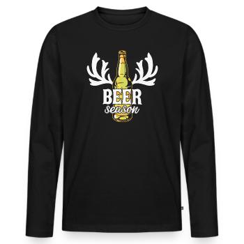 beer, drink a beer, beer fan - Men's Premium Organic Long Sleeve Shirt - black - Front - Nico (187cm)