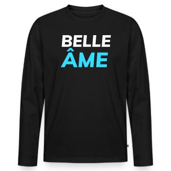 belle âme - T-shirt manches longues Premium bio Homme - noir - Devant - Nico (187cm)