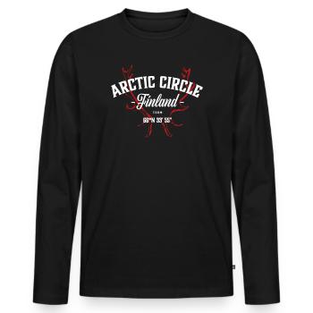 Finland - Arctic Circle - Men's Premium Organic Long Sleeve Shirt - black - Front - Nico (187cm)