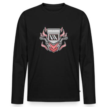 Soudure de serrurerie - T-shirt manches longues Premium bio Homme - noir - Devant - Nico (187cm)