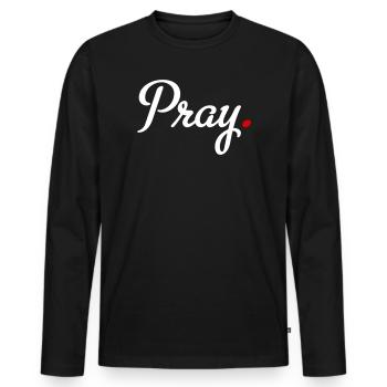 prier - T-shirt manches longues Premium bio Homme - noir - Devant - Nico (187cm)