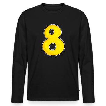 Number 8 Number Eight - Men's Premium Organic Long Sleeve Shirt - black - Front - Nico (187cm)