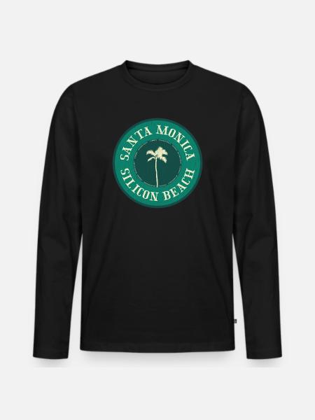 Santa Monica Beach Badge - Männer Premium Bio Langarmshirt - Schwarz