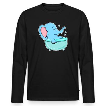 Baignoire Elephant - T-shirt manches longues Premium bio Homme - noir - Devant - Nico (187cm)