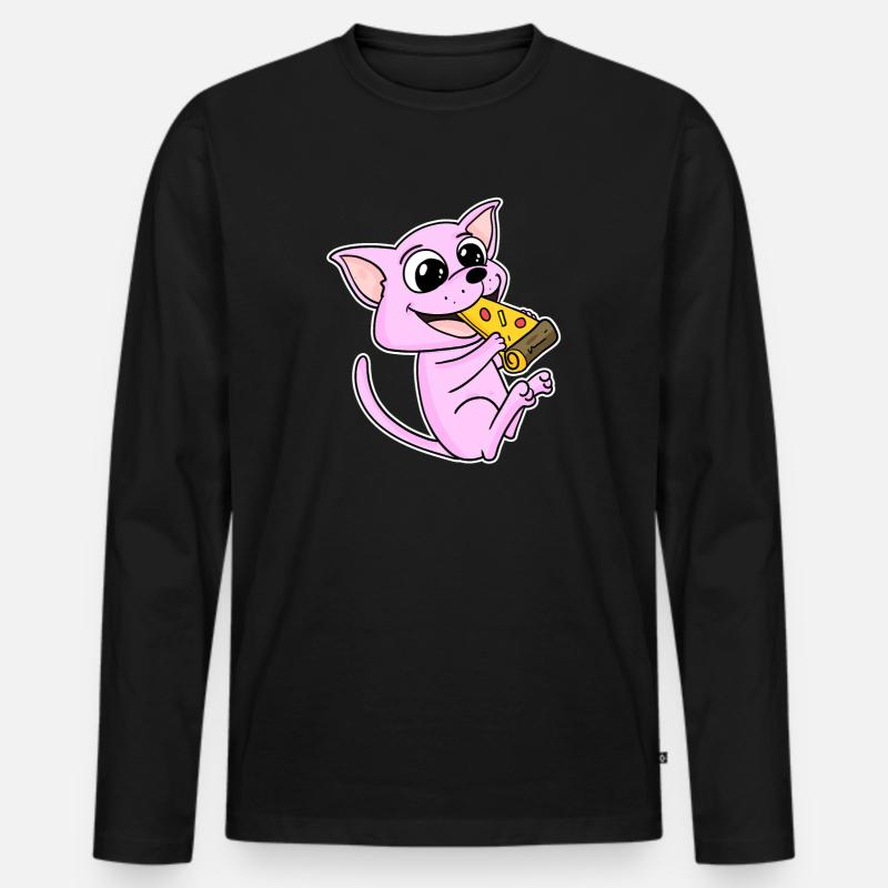 Sphynx Katze Pizza - Männer Premium Bio Langarmshirt - Schwarz