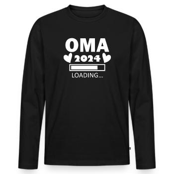 Oma 2024 - Oma werden - Oma Geschenk - Männer Premium Bio Langarmshirt - Schwarz - Vorne - Nico (187cm)