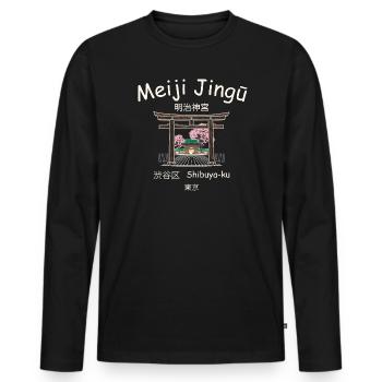 Tokyo Shibuya, sanctuaire shintoïste Meiji Jingu, Japon, - T-shirt manches longues Premium bio Homme - noir - Devant - Nico (187cm)