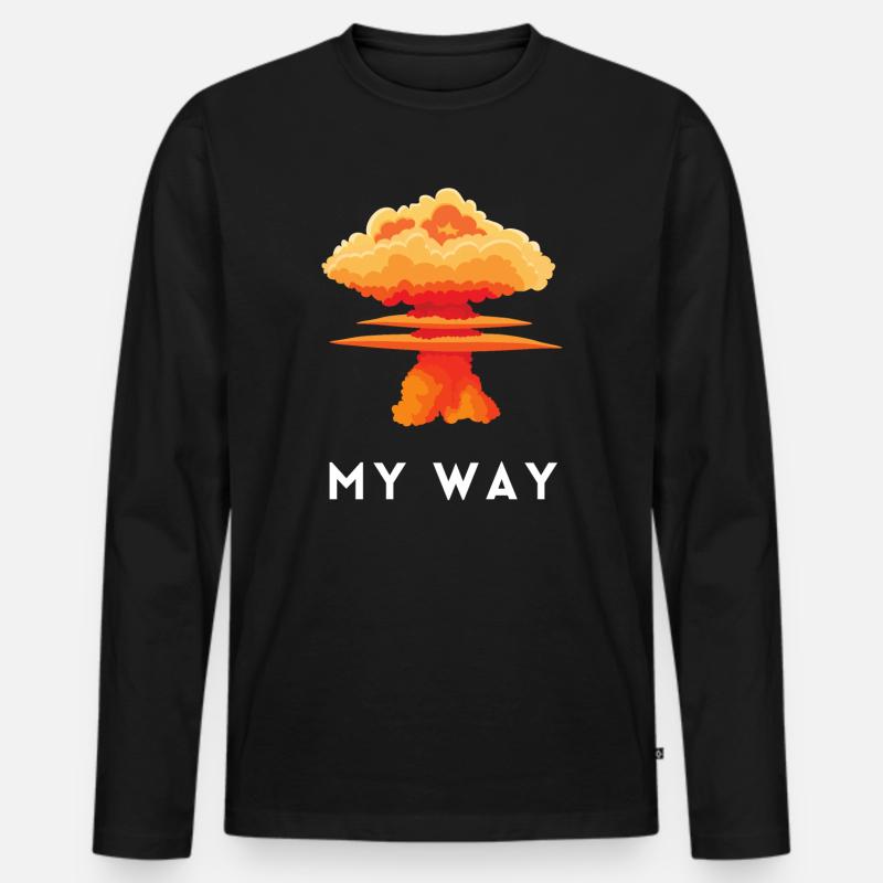 My Way Explosive Sturkopf-Denkmuster-Aussage - Männer Premium Bio Langarmshirt - Schwarz