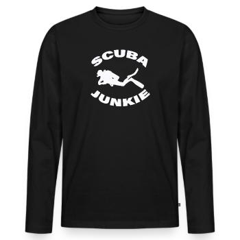 SCUBA JUNKIE - Männer Premium Bio Langarmshirt - Schwarz - Vorne - Nico (187cm)
