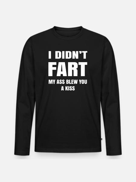 Bold Humor Insult Graphic Tee - Men's Premium Organic Long Sleeve Shirt - black