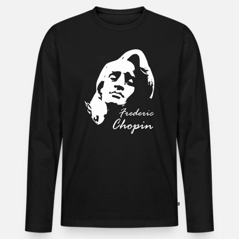 Chopin Frederic - Männer Premium Bio Langarmshirt - Schwarz