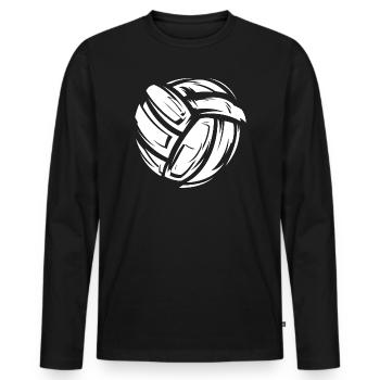Volleyball Symbol Stoffe Material weiß Spiel icon - Männer Premium Bio Langarmshirt - Schwarz - Vorne - Nico (187cm)