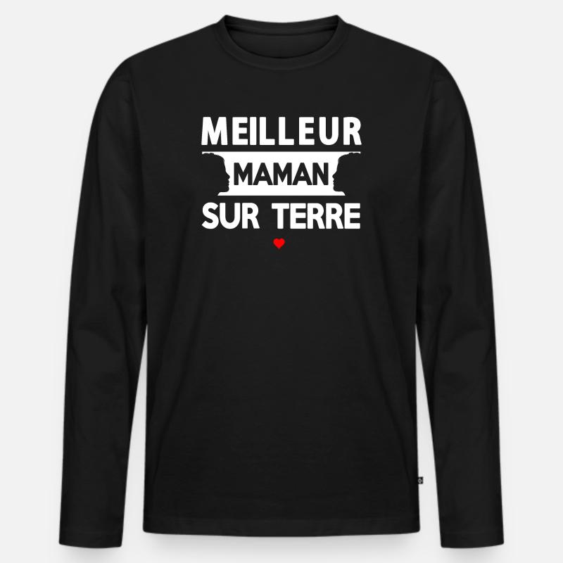 Zitat der Mutter auf der Erde - Männer Premium Bio Langarmshirt - Schwarz