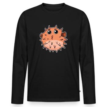 Pufferfish fish - Men's Premium Organic Long Sleeve Shirt - black - Front - Nico (187cm)