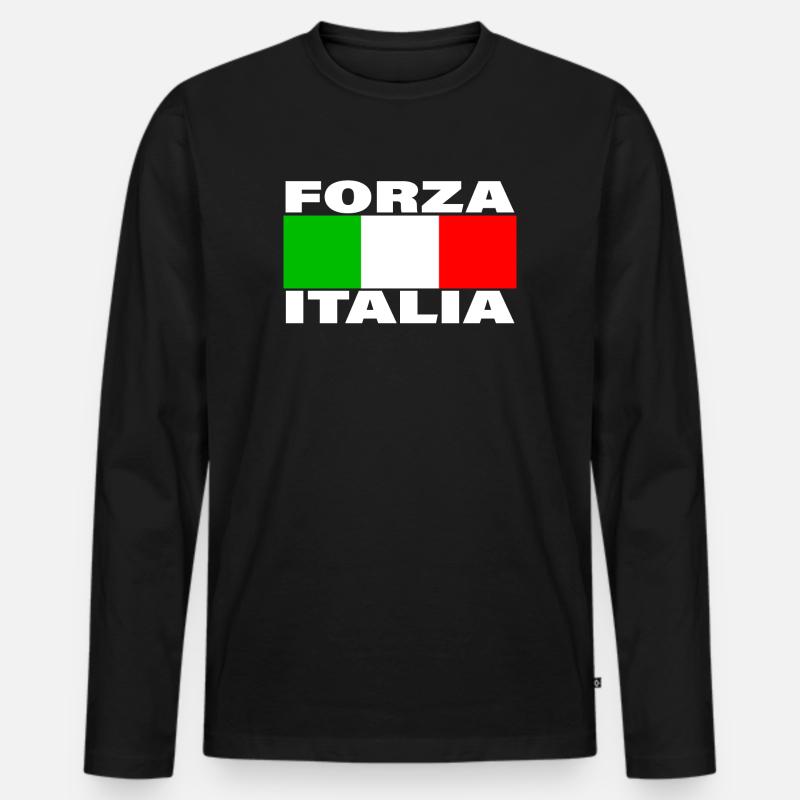 FORZA ITALIA - Männer Premium Bio Langarmshirt - Schwarz