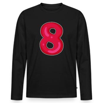 Number 8 Number Eight - Men's Premium Organic Long Sleeve Shirt - black - Front - Nico (187cm)