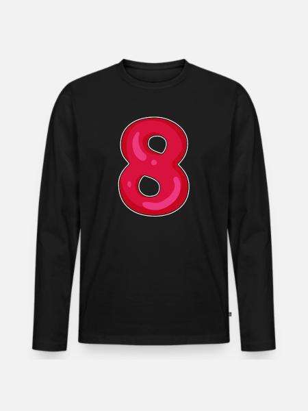 Number 8 Number Eight - Men's Premium Organic Long Sleeve Shirt - black