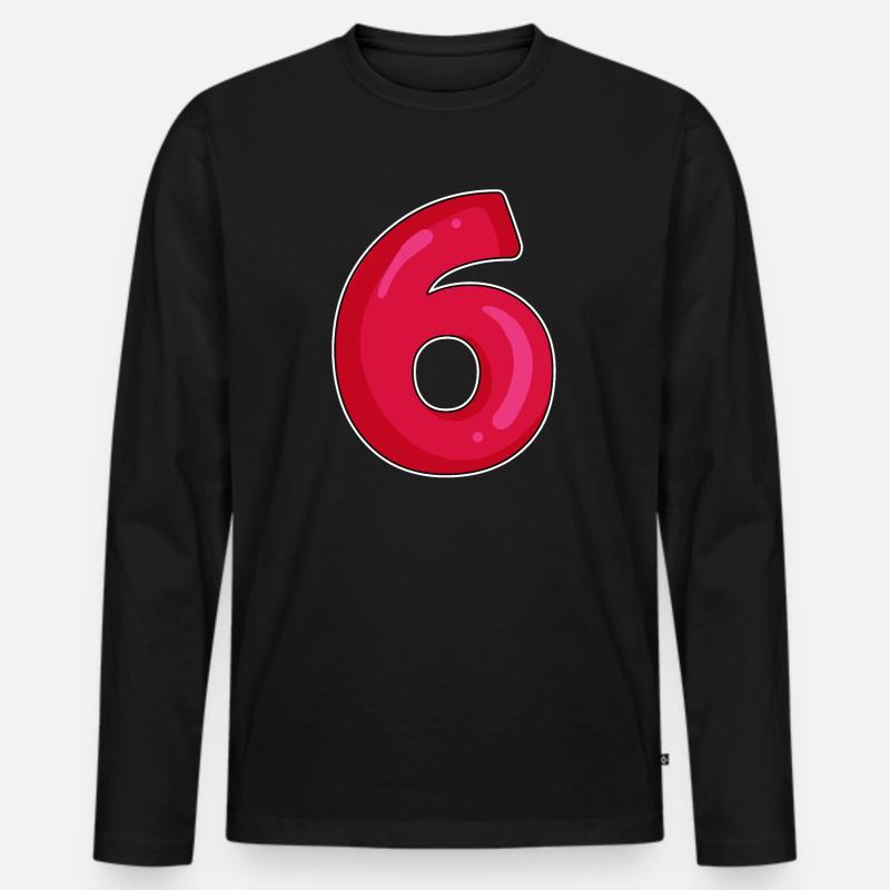 6 - Männer Premium Bio Langarmshirt - Schwarz