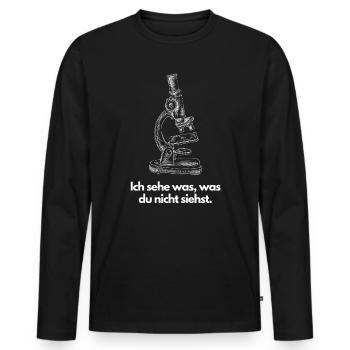 Ich Sehe Was Was Du Nicht Siehst Mikroskop Bio - Männer Premium Bio Langarmshirt - Schwarz - Vorne - Nico (187cm)